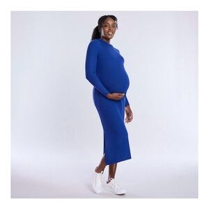 NWT - Motherhood Vibrant Blue Long Sleeve Maternity Dress